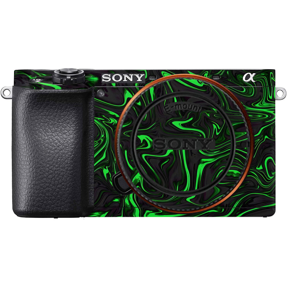 Green Liquid Pattern Sony A6100 Camera Skins