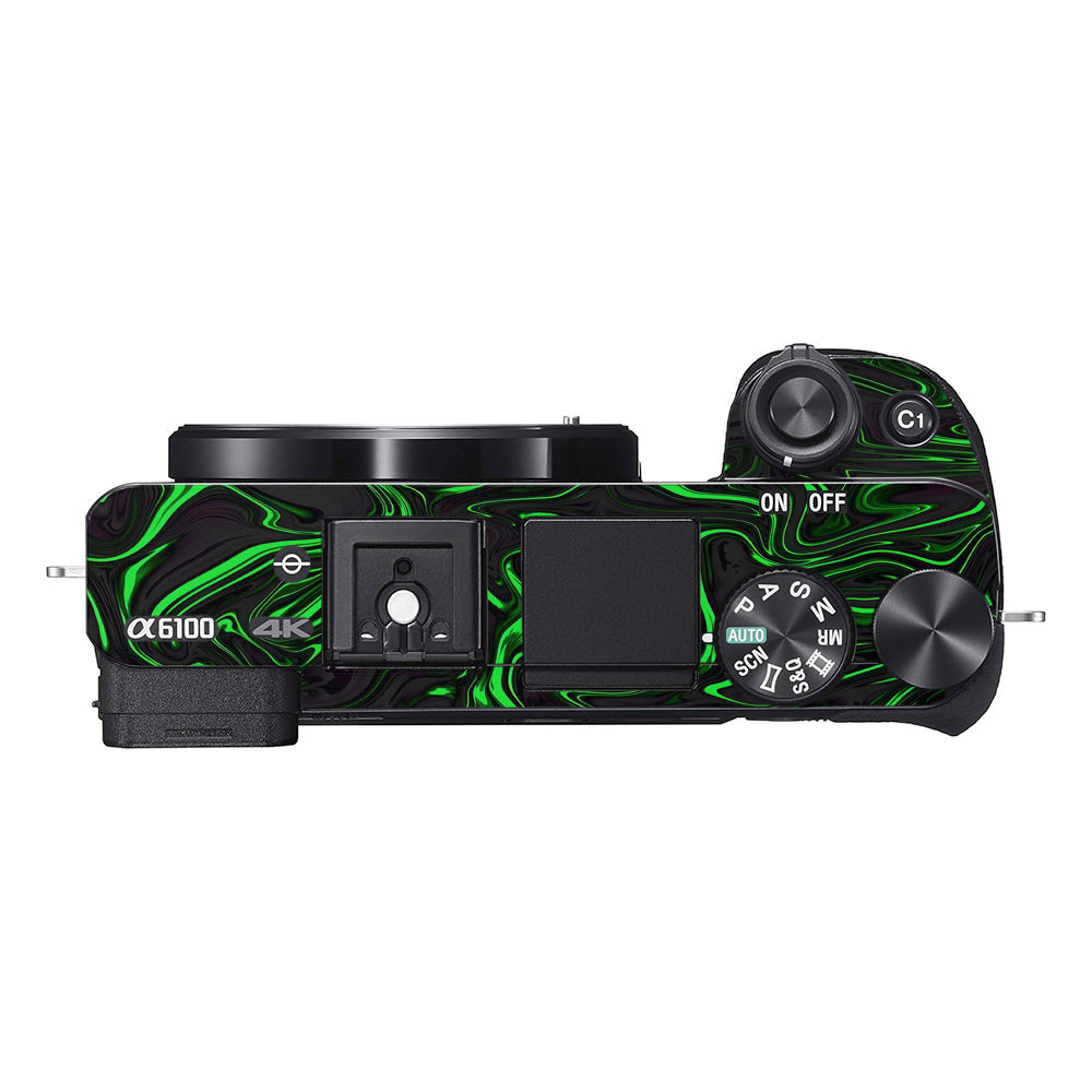 Green Liquid Pattern Sony A6100 Camera Skins