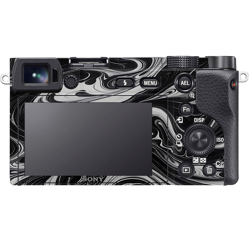 Black and White Marble Sony A6100 Camera Skins