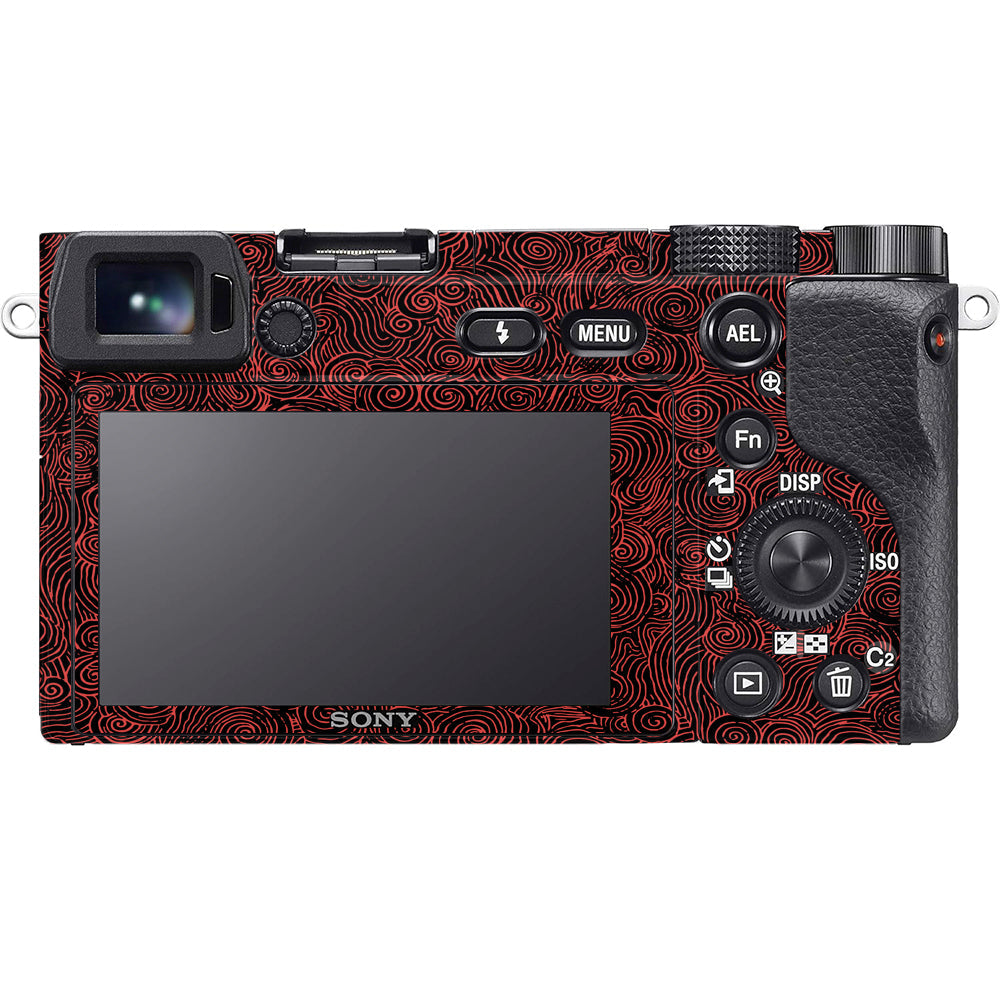 Red Spirals Sony A6100 Camera Skins