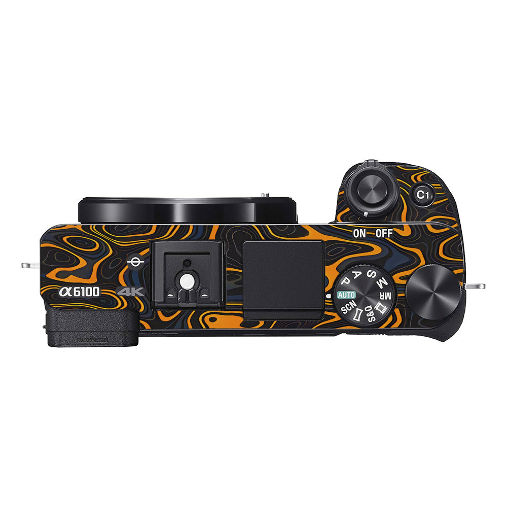 Amber Topographic Waves Sony A6100 Camera Skins