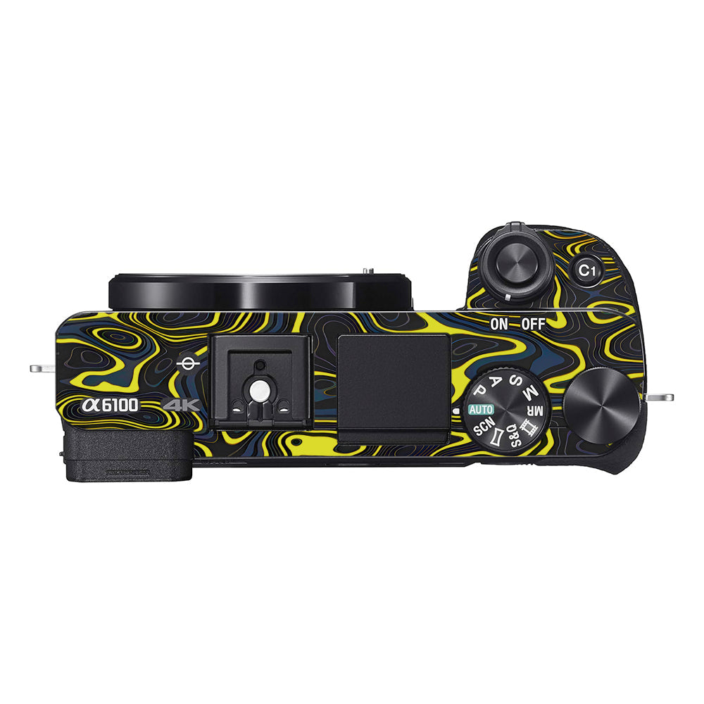 Neon Lava Contours Sony A6100 Camera Skins