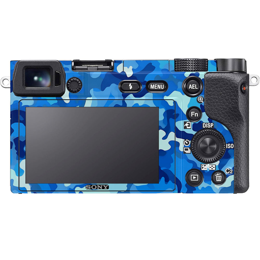 Arctic Blue Camo Pattern Sony A6100 Camera Skins