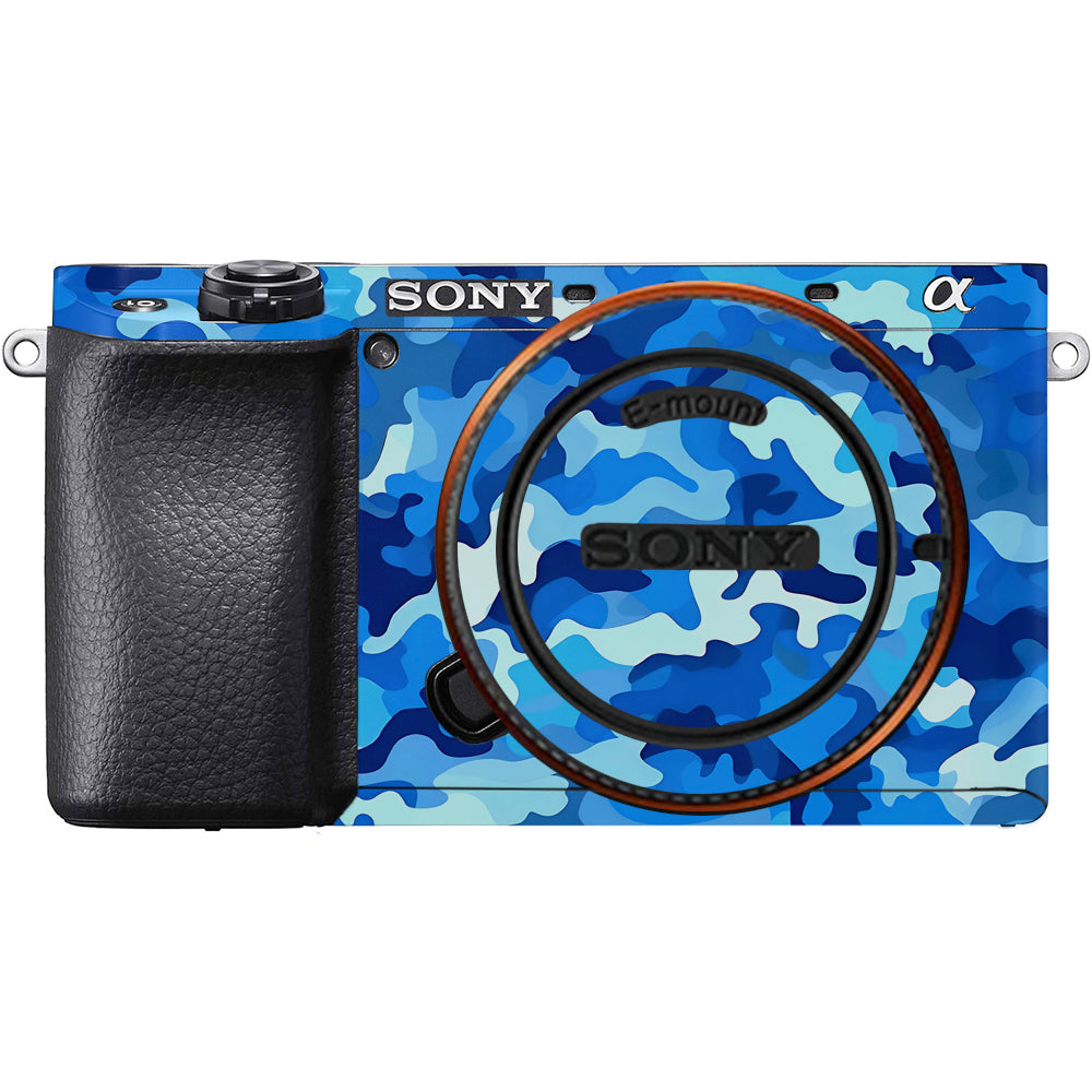 Arctic Blue Camo Pattern Sony A6100 Camera Skins