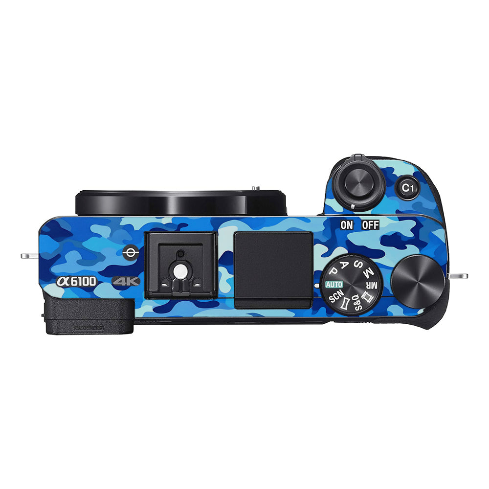 Arctic Blue Camo Pattern Sony A6100 Camera Skins