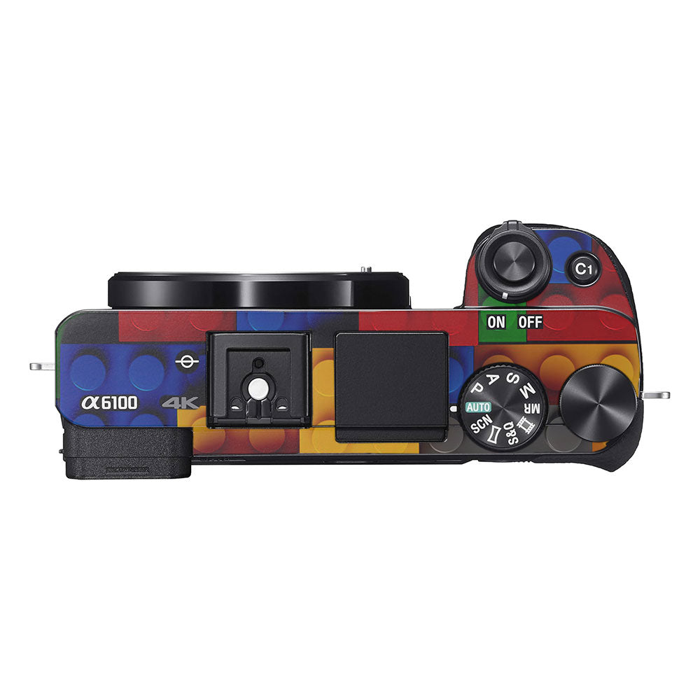 Colorful LEGO Brick Wall Pattern Sony A6100 Camera Skin