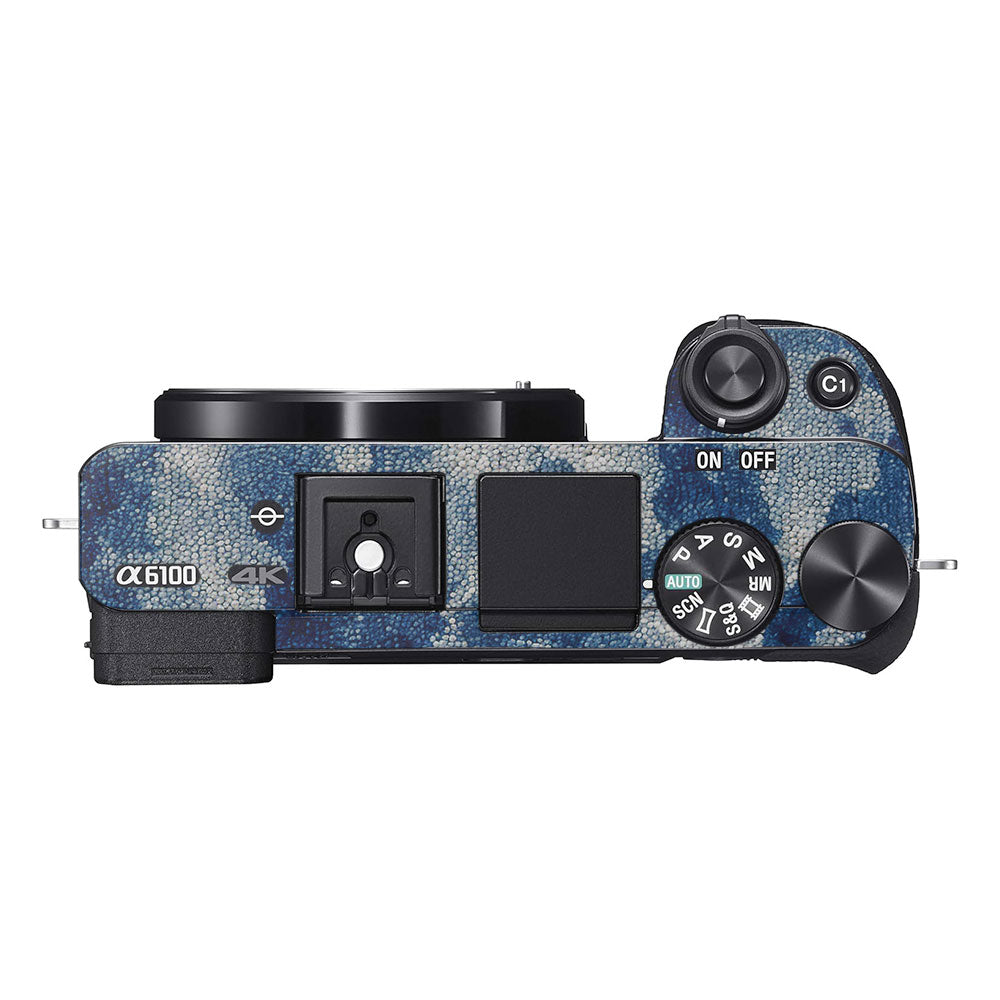 Blue Watercolor Fabric Sony A6100 Camera Skin