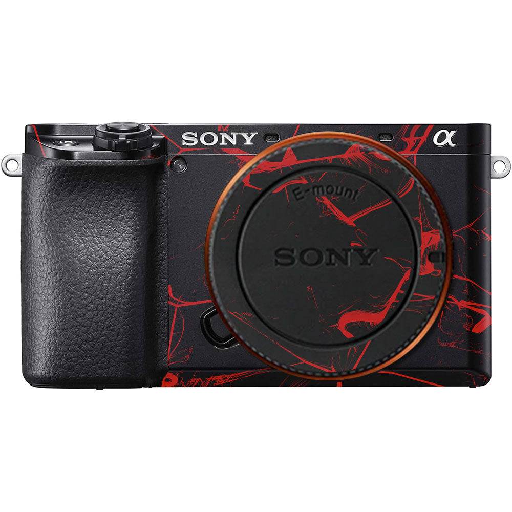 Red Neural Grid Sony A6100 Camera Skin