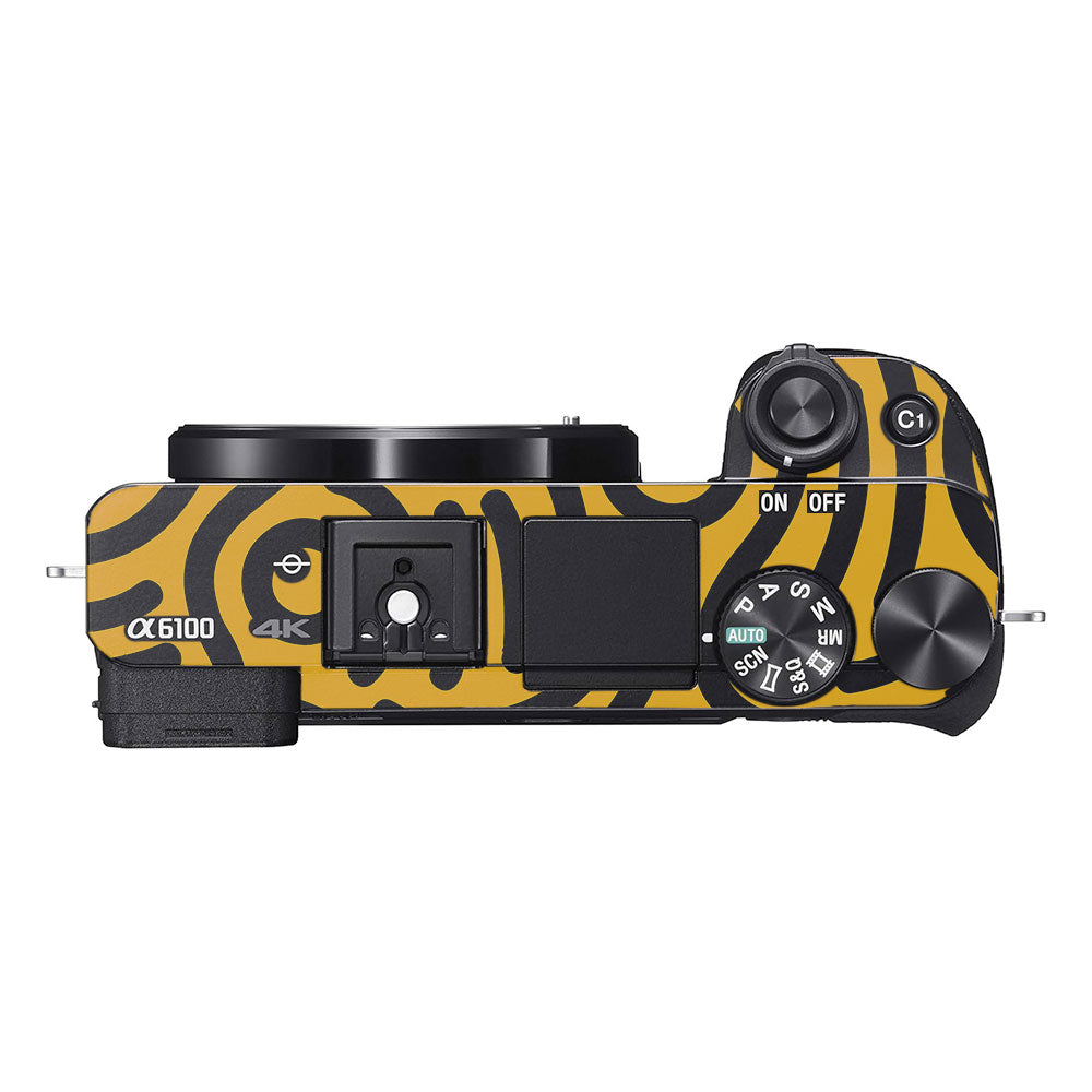 Minimal Yellow Wave Sony A6100 Camera Skin