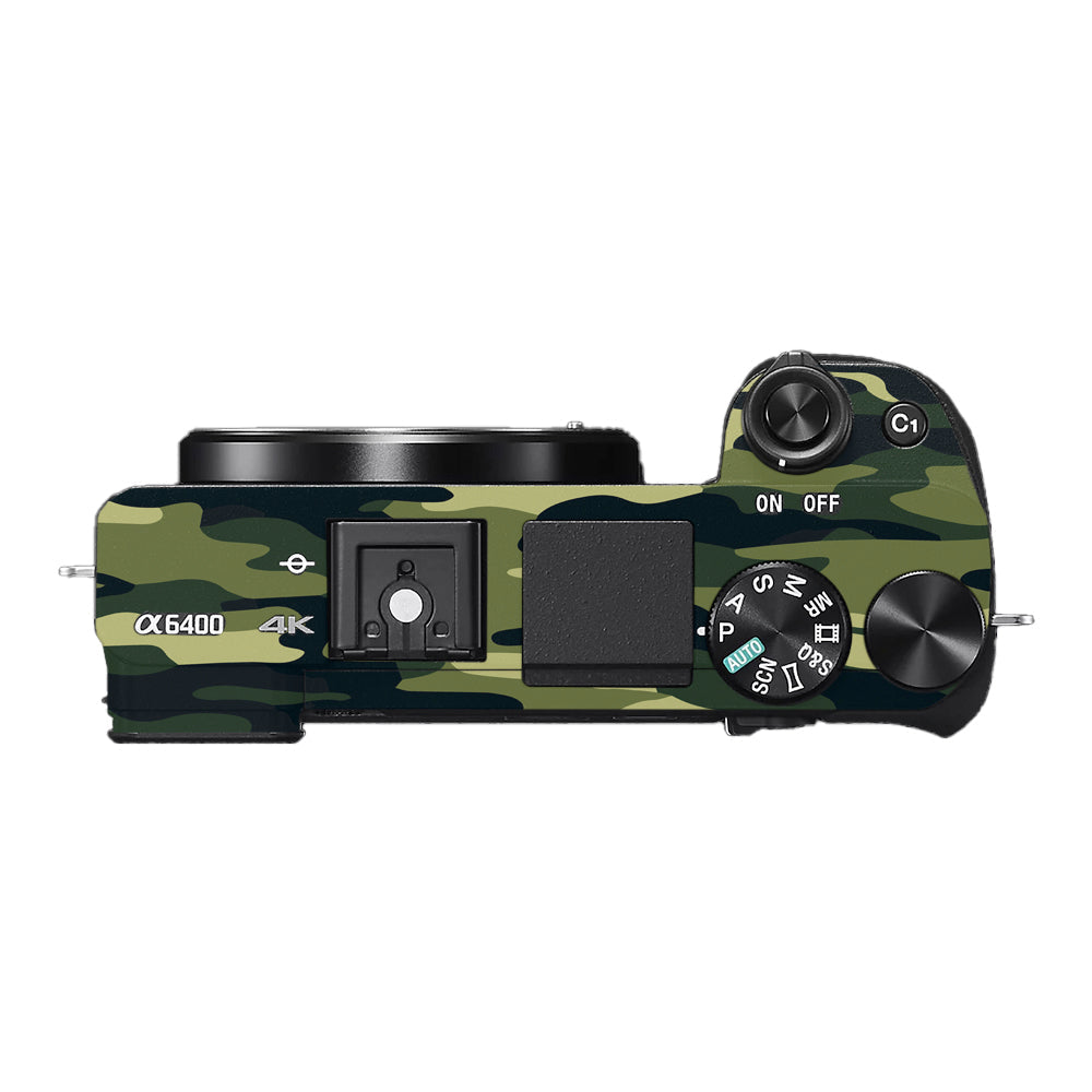Forest Green Camo Sony A6400 Camera Skins