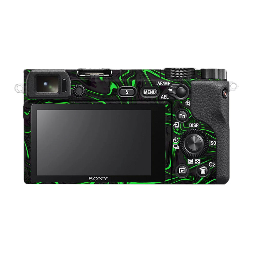 Green Liquid Pattern Sony A6400 Camera Skins