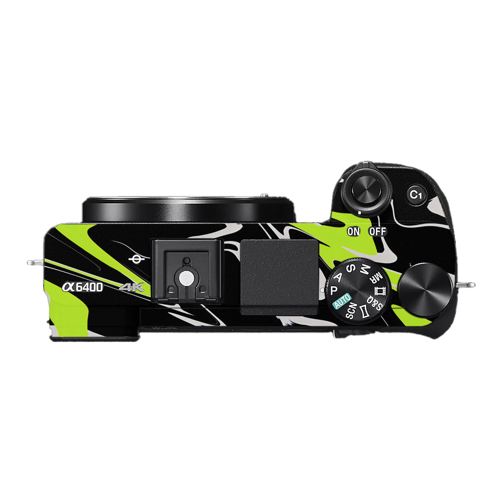 Neon Green and Black Pattern Sony A6400 Camera Skins