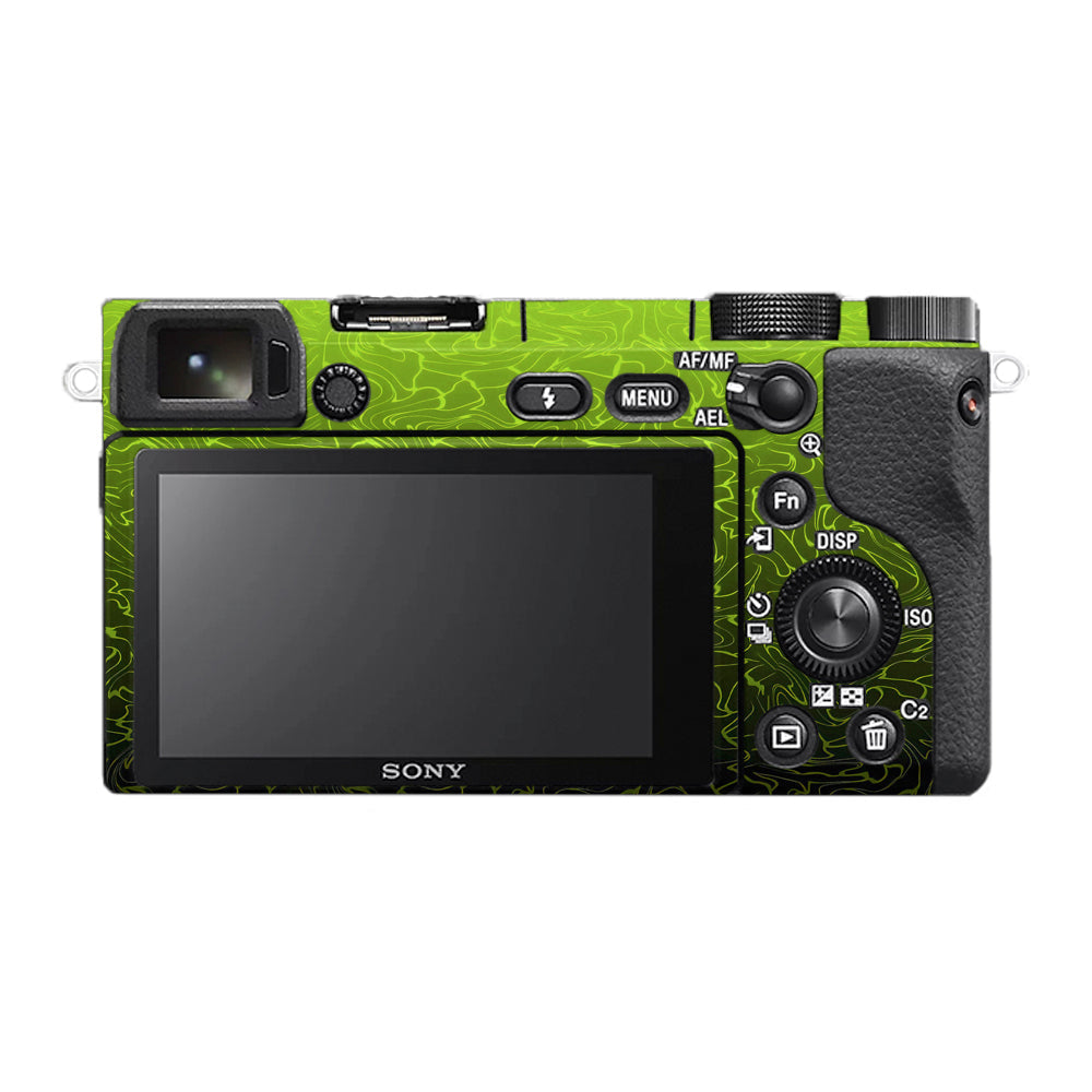 Lime Yellow to Black Gradient Sony A6400 Camera Skins