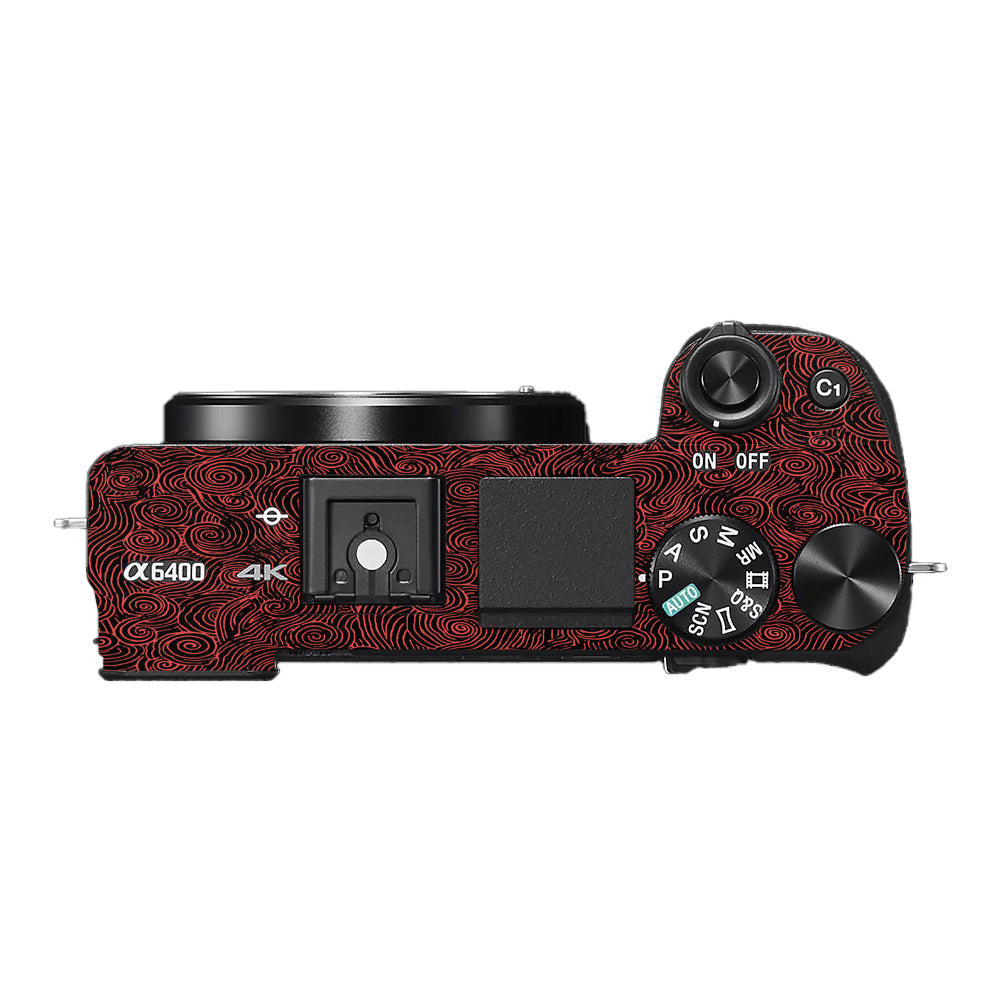 Red Spirals Sony A6400 Camera Skins