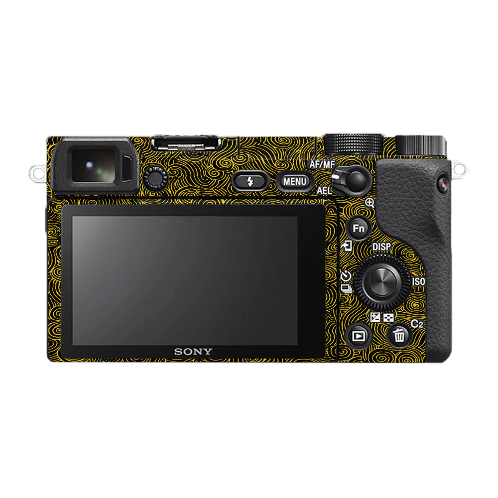 Yellow Spirals Sony A6400 Camera Skins