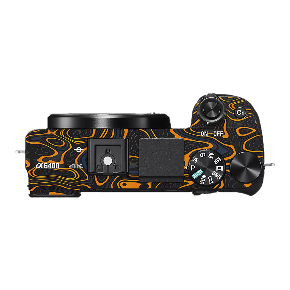 Amber Topographic Waves Sony A6400 Camera Skins