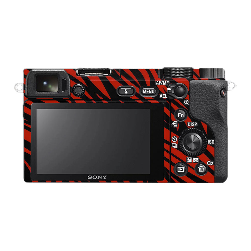 Red and Black Stripes Sony A6400 Camera Skins