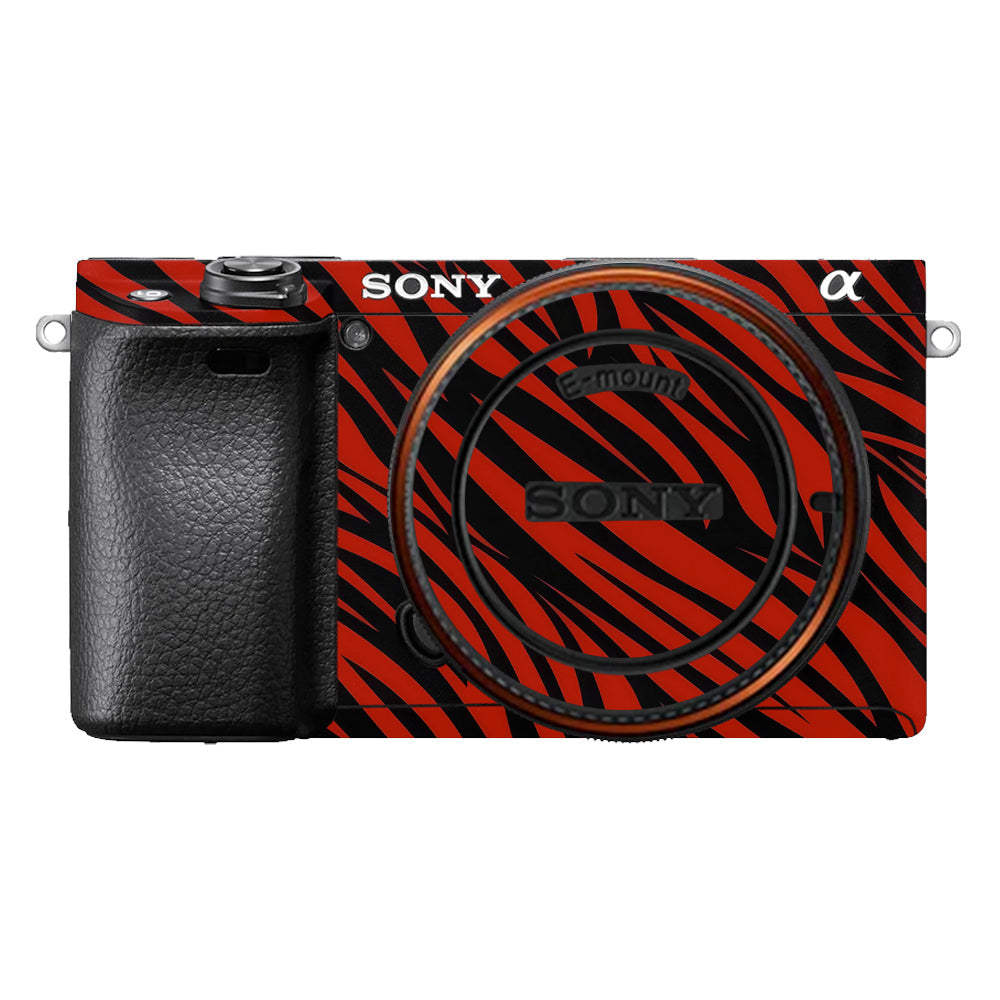Red and Black Stripes Sony A6400 Camera Skins