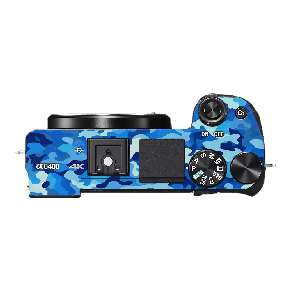 Arctic Blue Camo Pattern Sony A6400 Camera Skins