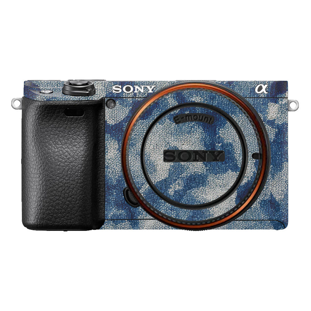 Blue Watercolor Fabric Sony A6400 Camera Skin