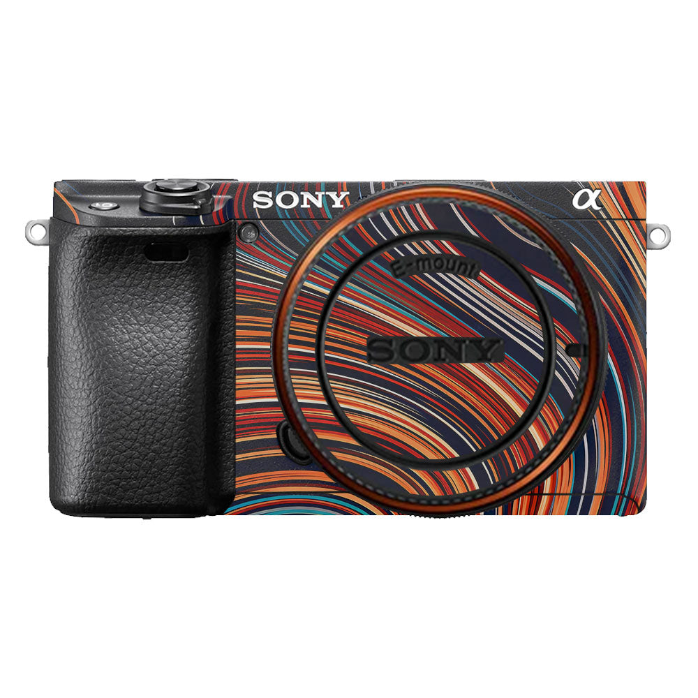 Retro Abstract Striped Swirl Sony A6400 Camera Skin
