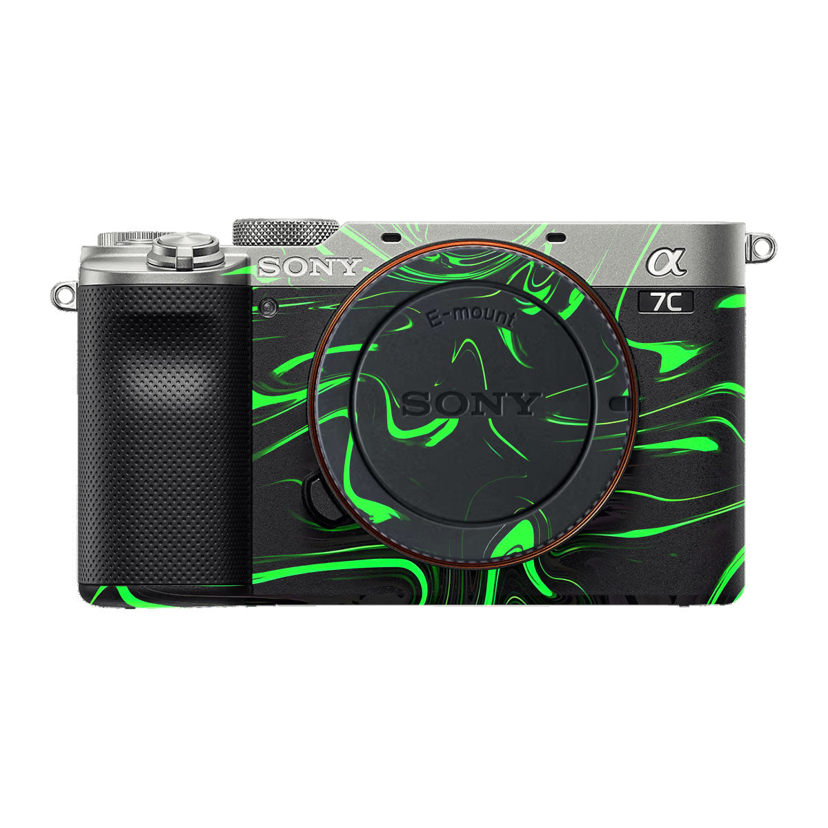 Green Liquid Pattern Sony A7 C Camera Skins