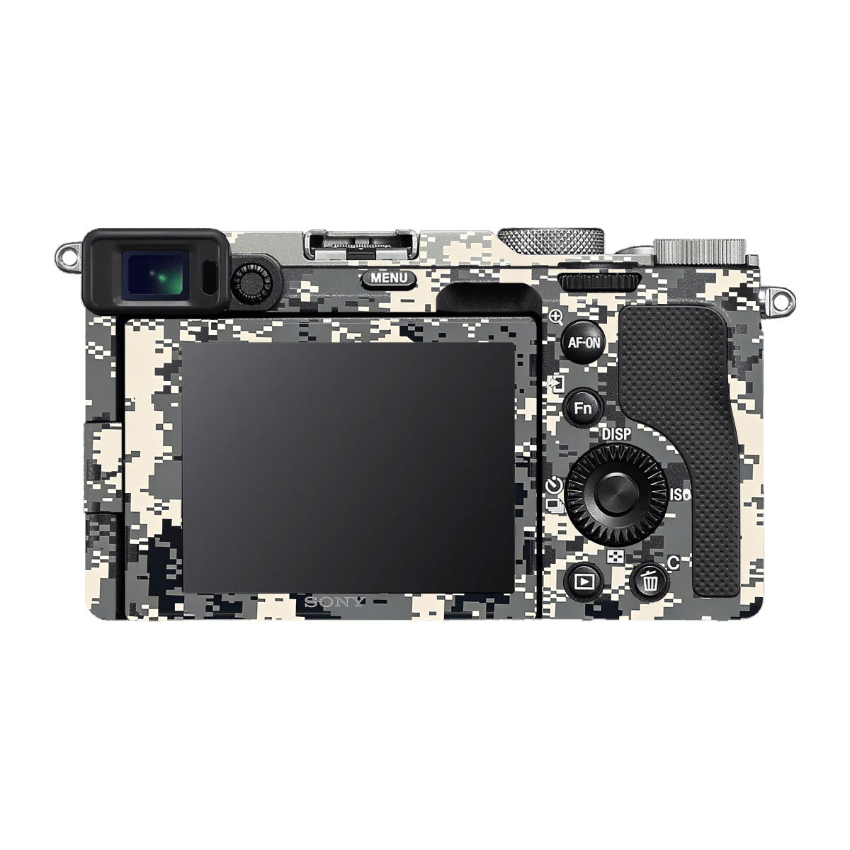 Grey Black Pixel Sony A7 C Camera Skins