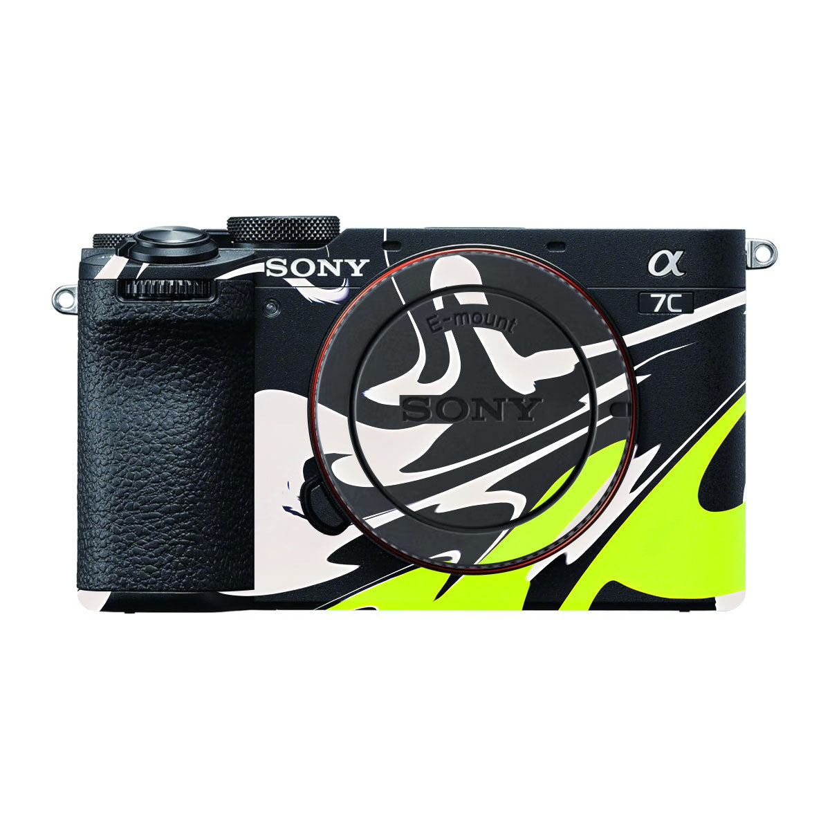 Neon Green and Black Pattern Sony A7 CII Camera Skins