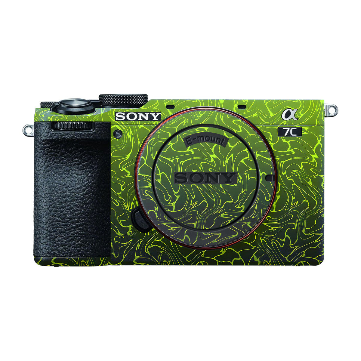 Lime Yellow to Black Gradient Sony A7 CII Camera Skins