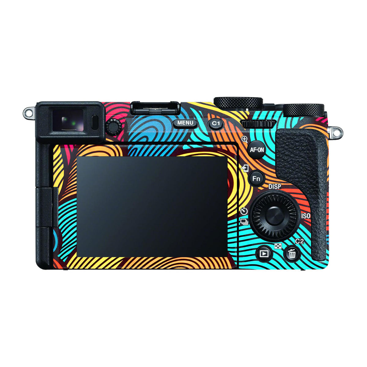 Retro Colorful Doodle Art Pattern Sony A7 CII Camera Skins