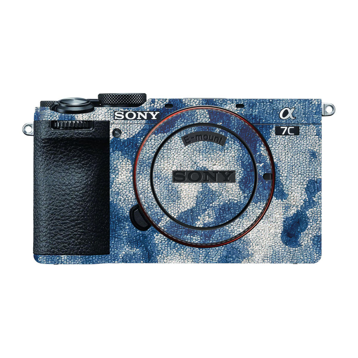 Blue Watercolor Fabric Sony A7 CII Camera Skins