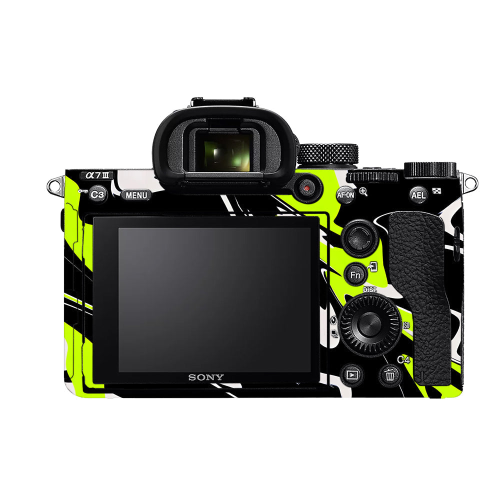 Neon Green and Black Pattern Sony A7MIII Camera Skins