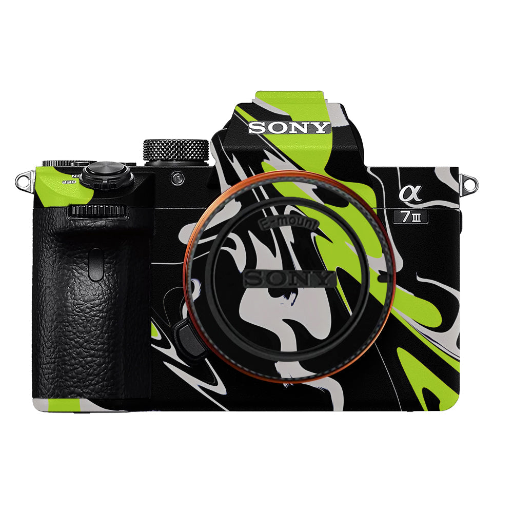 Neon Green and Black Pattern Sony A7MIII Camera Skins