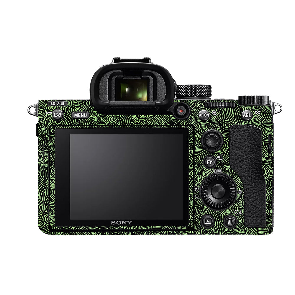 Green Spirals Sony A7MIII Camera Skins