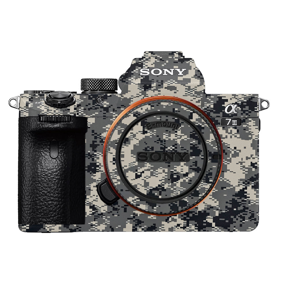 Grey Black Pixel Sony A7MIII Camera Skins