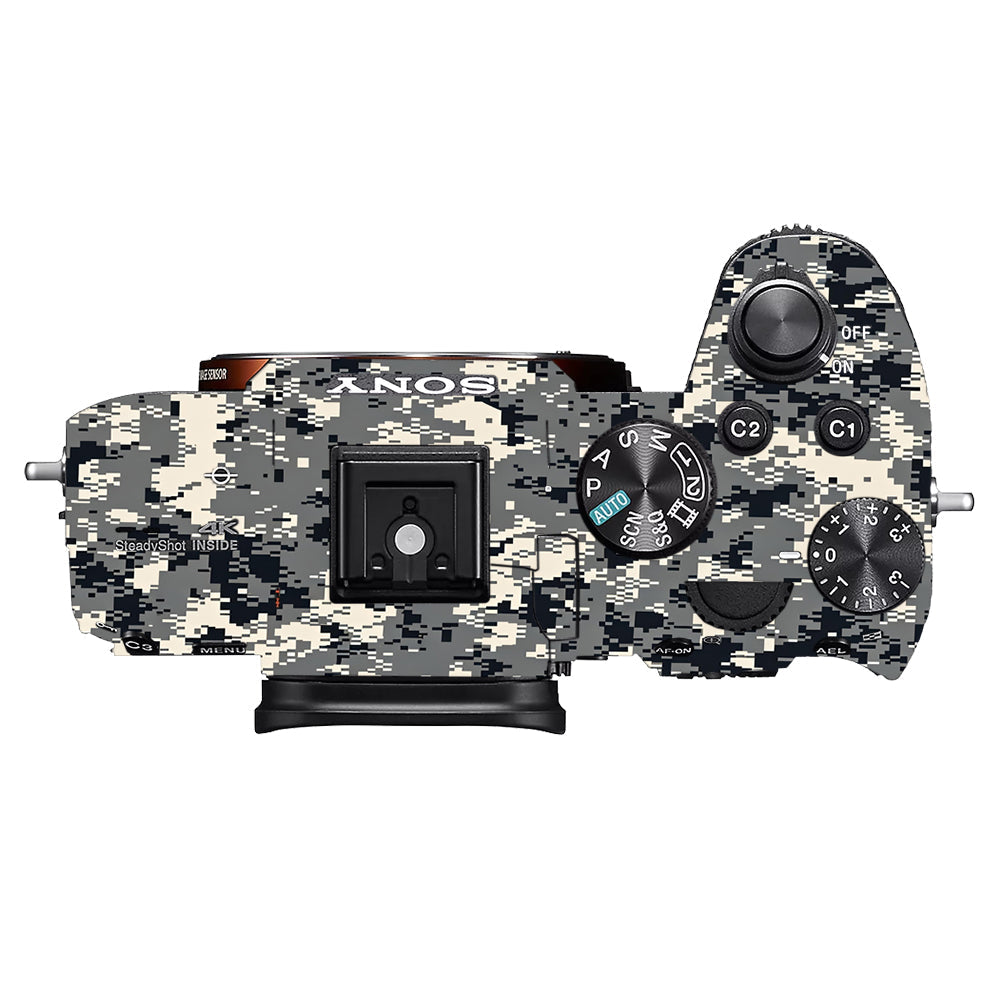 Grey Black Pixel Sony A7MIII Camera Skins