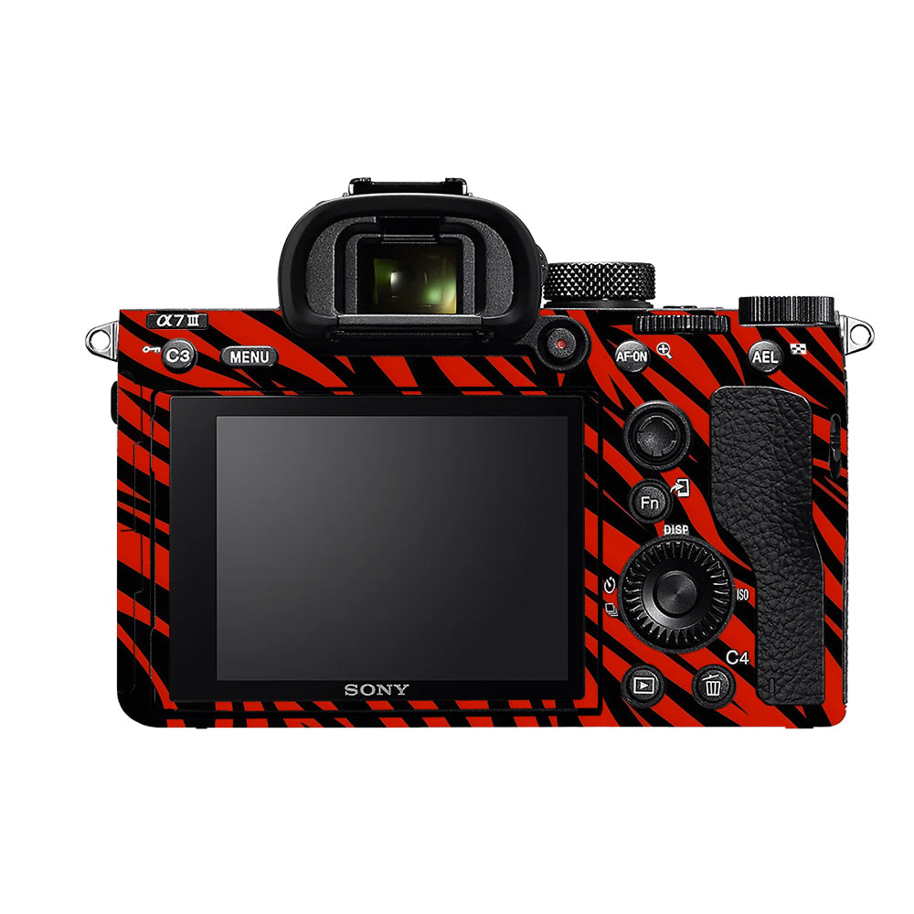 Red and Black Stripes Sony A7MIII Camera Skins