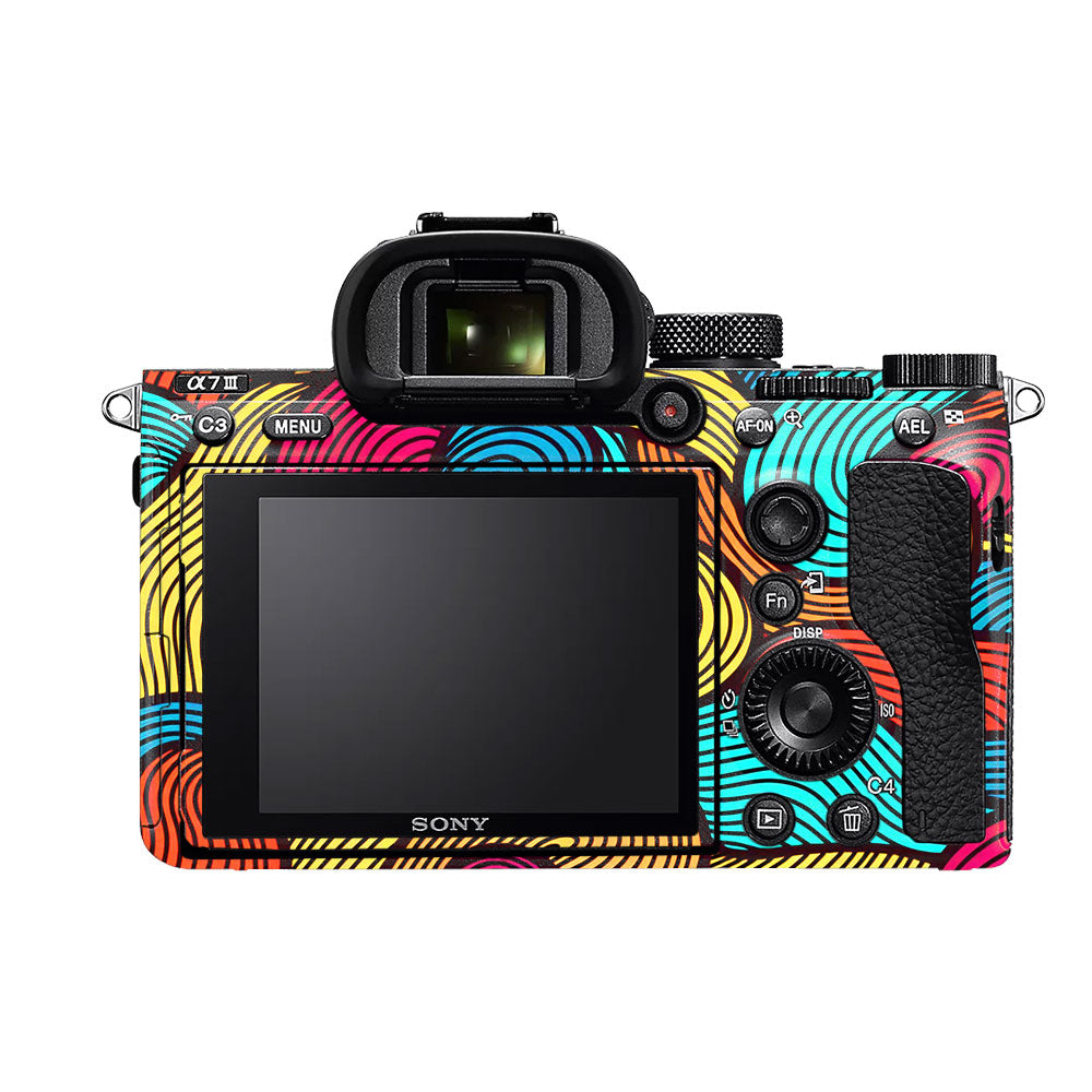 Retro Colorful Doodle Art Pattern Sony A7MIII Camera Skin