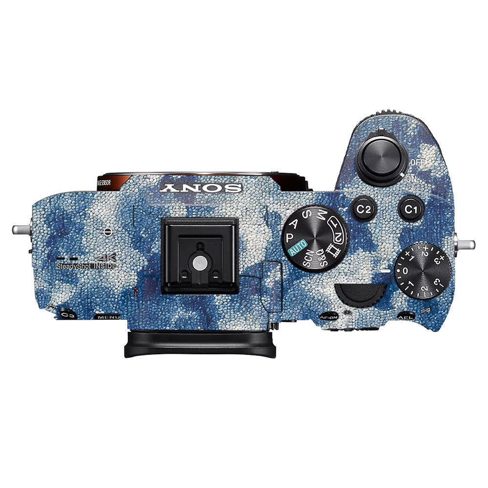 Blue Watercolor Fabric Sony A7MIII Camera Skin