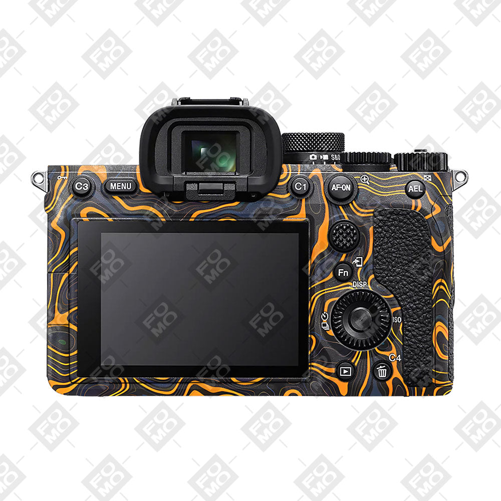 Amber Topographic Waves Sony A7MIV Camera Skins