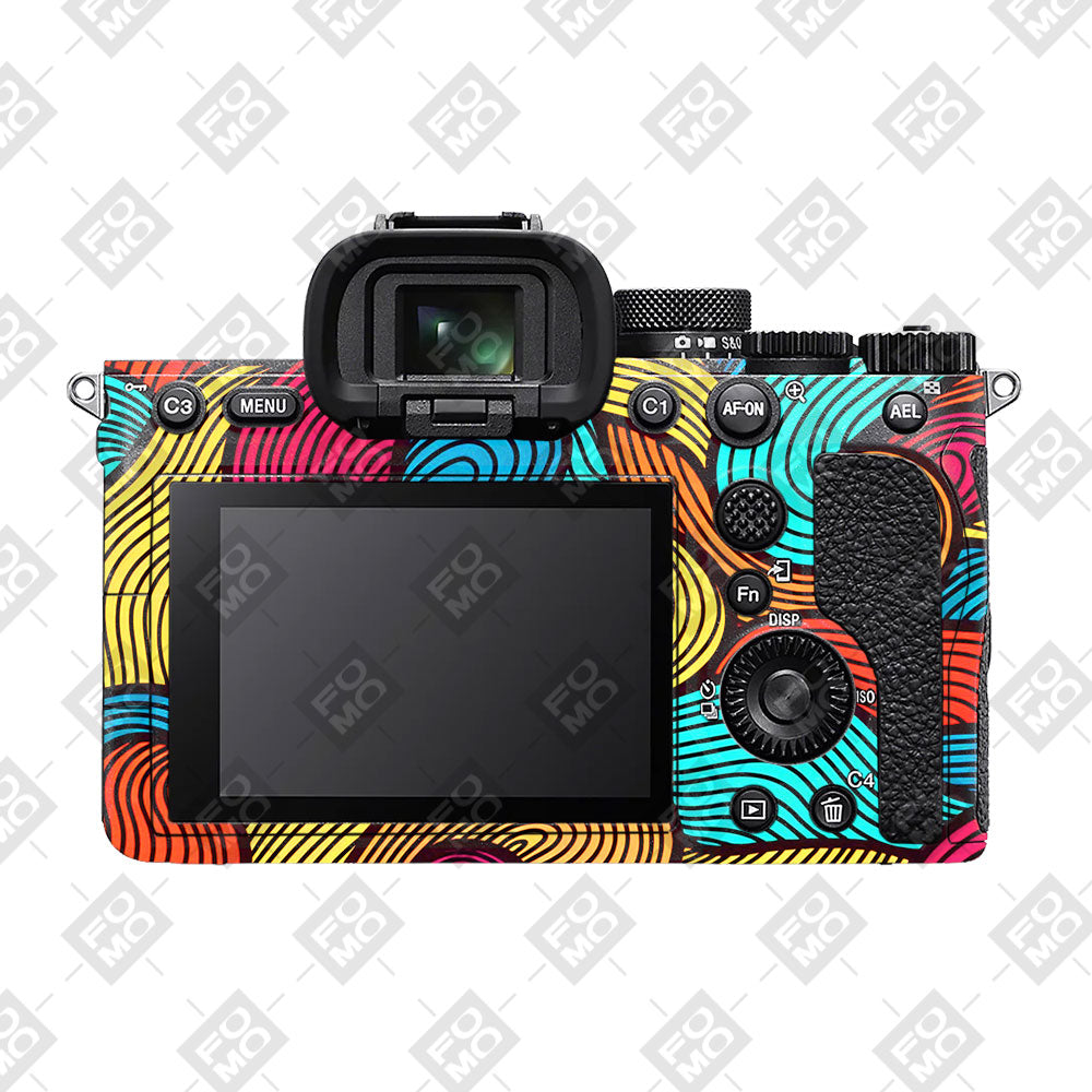 Retro Colorful Doodle Art Pattern Sony A7MIV Camera Skin