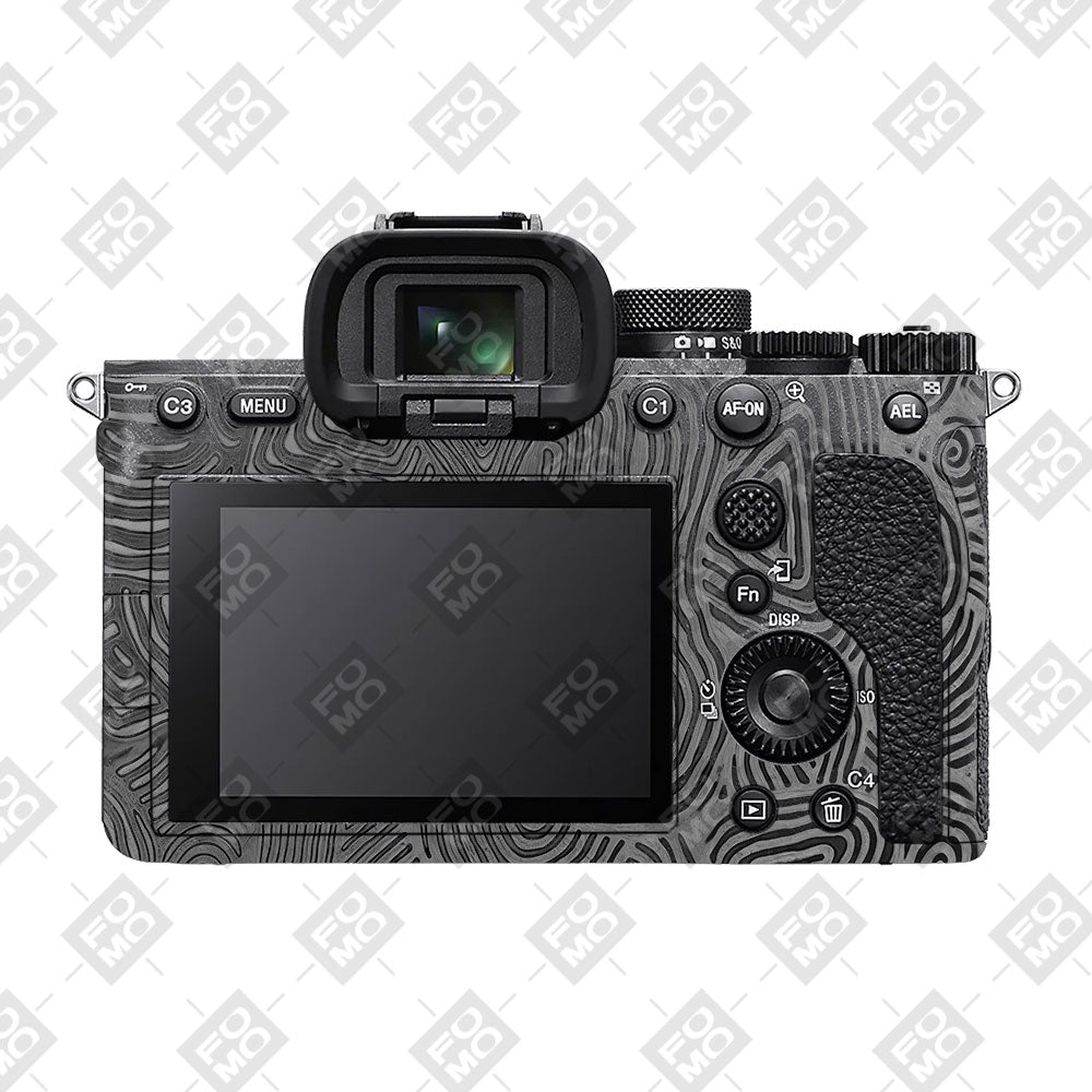 Monochrome Line Maze Sony A7MIV Camera Skin