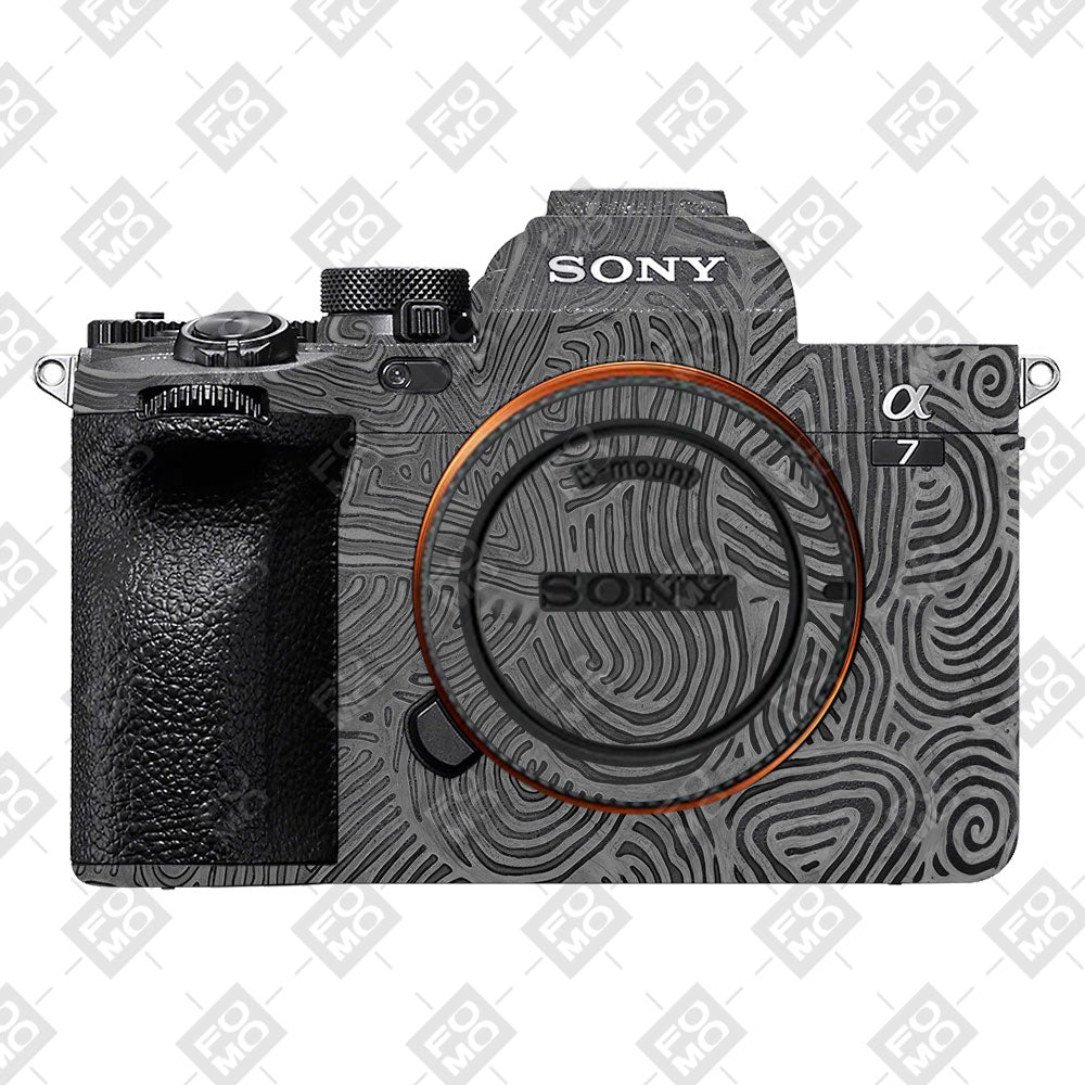 Monochrome Line Maze Sony A7MIV Camera Skin