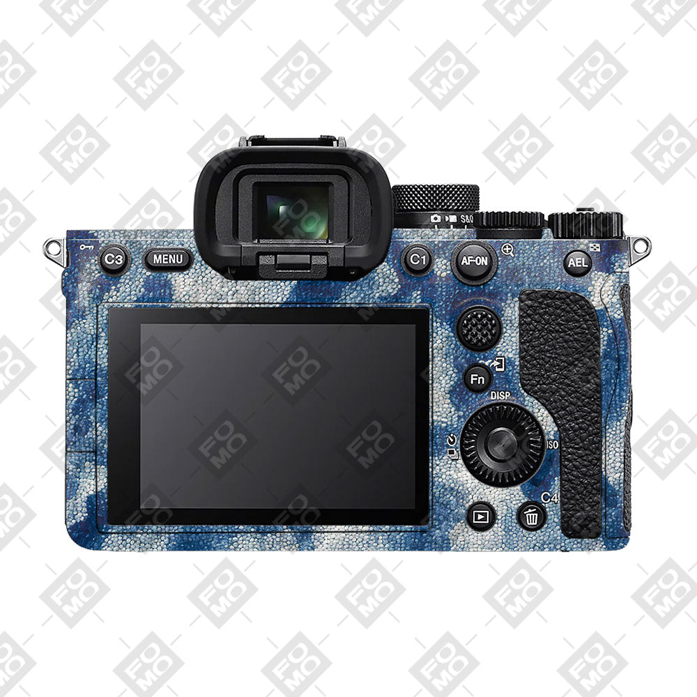 Blue Watercolor Fabric Sony A7MIV Camera Skin