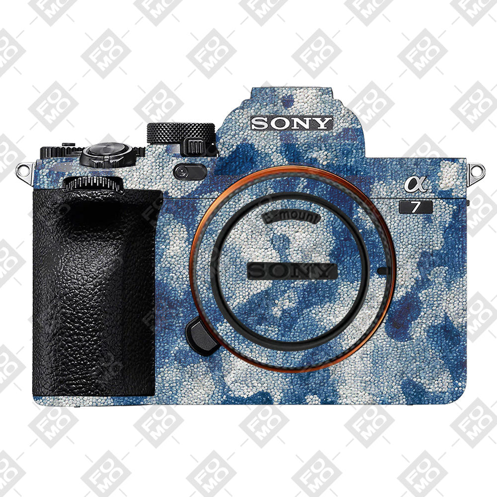 Blue Watercolor Fabric Sony A7MIV Camera Skin