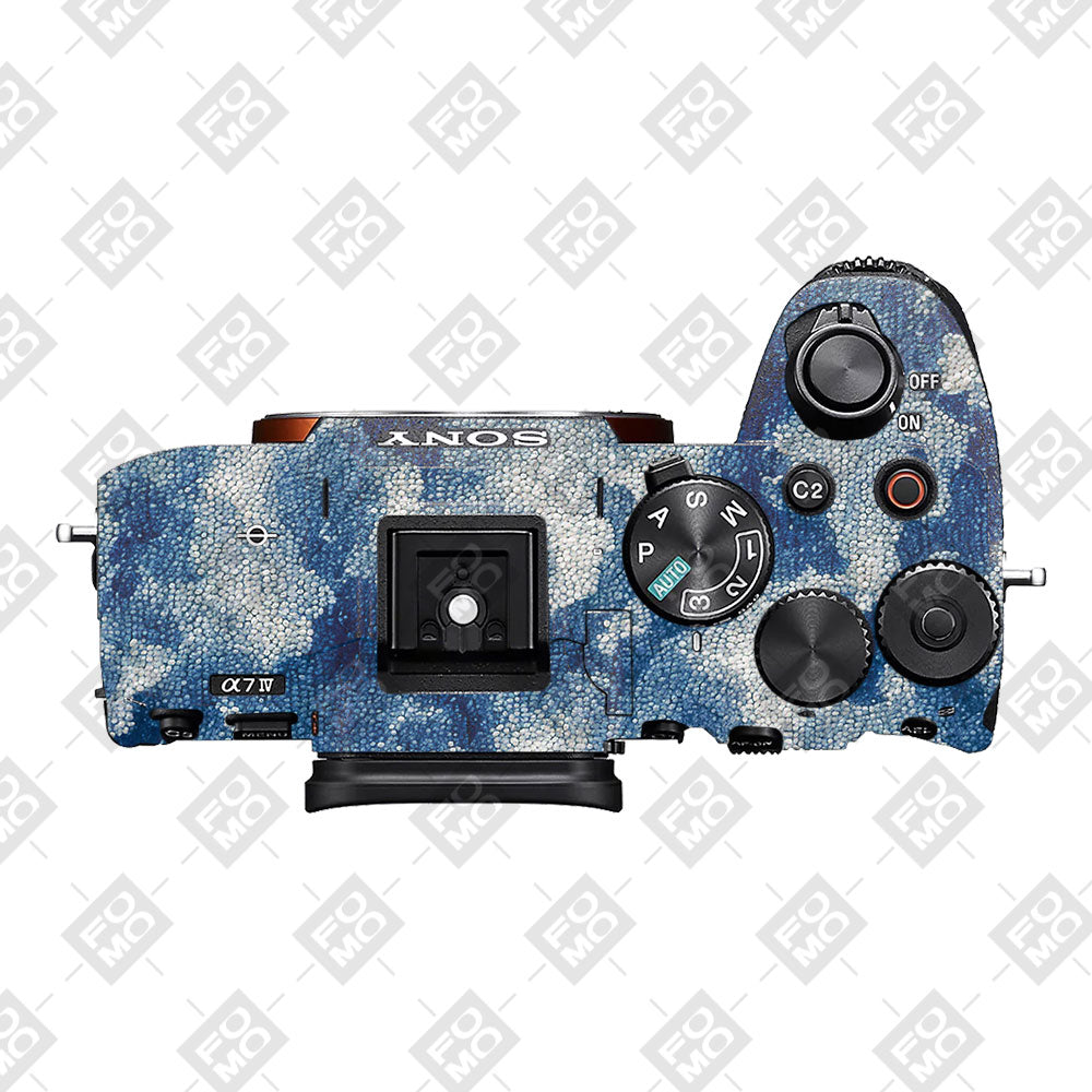 Blue Watercolor Fabric Sony A7MIV Camera Skin
