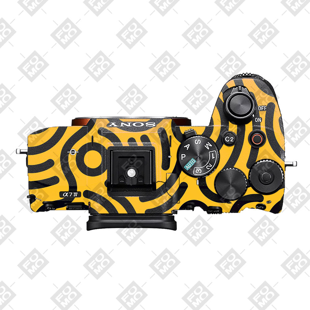 Minimal Yellow Wave Sony A7MIV Camera Skin