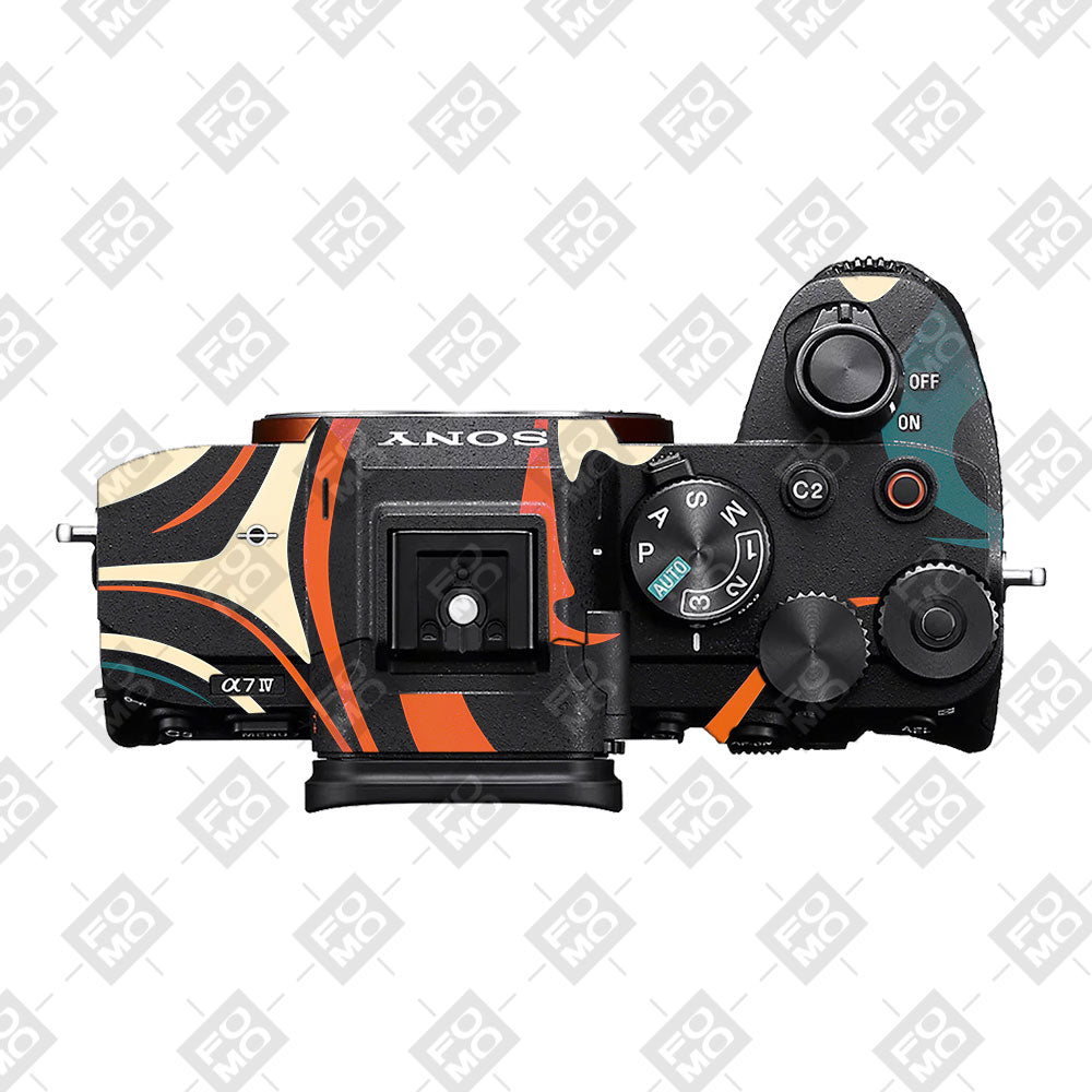 Mid-Century Abstract Swirl Sony A7MIV Camera Skin