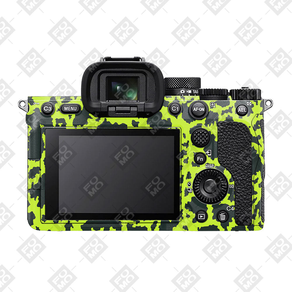 Neon Green Splatter Sony A7MIV Camera Skins