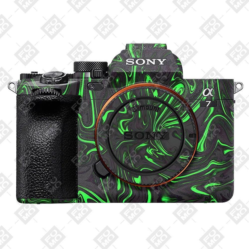 Green Liquid Pattern Sony A7MIV Camera Skins